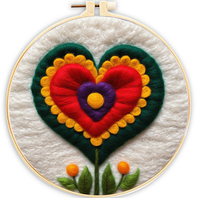 Needle Felting Fiore a Forma di Cuore