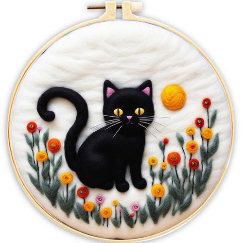 Needle Felting Gatto Nero