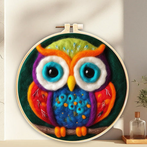 Needle Felting Gufo dagli Occhi Grandi