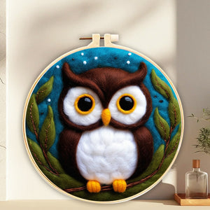 Needle Felting Gufo Marrone