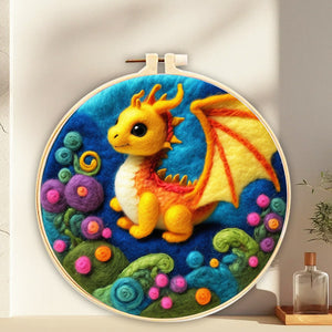 Needle Felting Drago Giallo Neonato