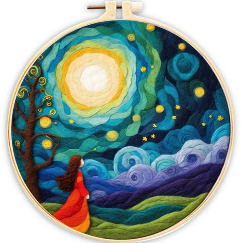 Needle Felting Signora in Rosso di Notte