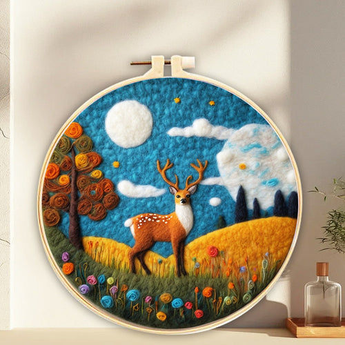 Needle Felting Cervo in un Campo
