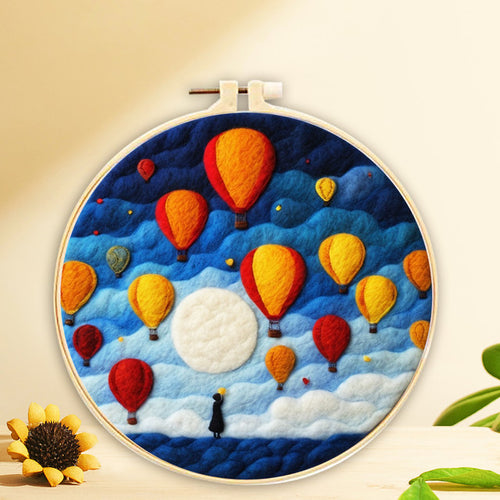 Needle Felting Palloncini sopra un bambino