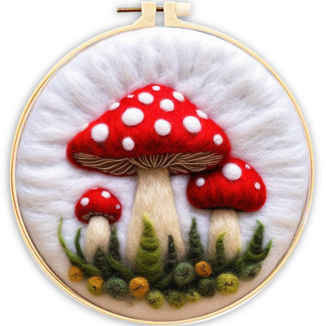 Needle Felting Mazzo di Funghi