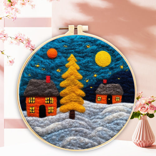 Needle Felting Albero Giallo in Inverno