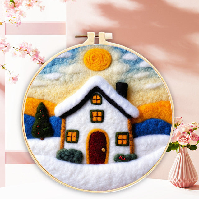 Needle Felting Casa Invernale Bianca