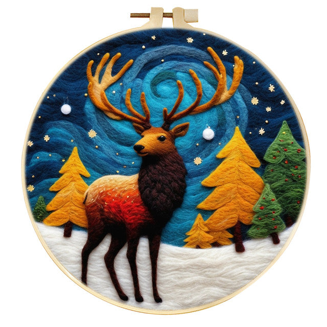 Needle Felting Cervo in Campo Invernale