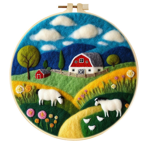 Needle Felting Pecore nella Fattoria
