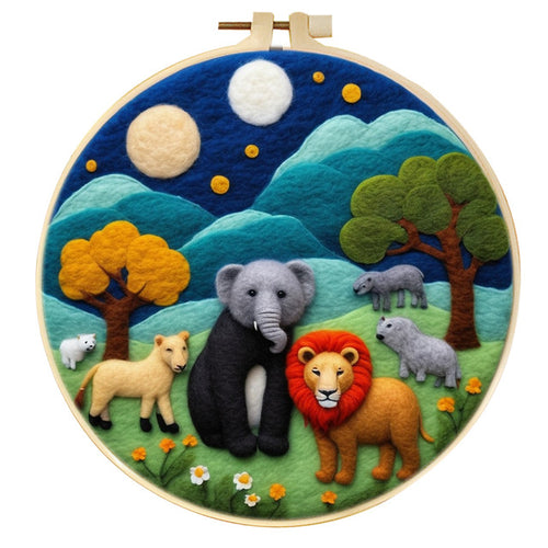 Needle Felting Animali Selvatici in un Campo