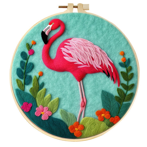 Needle Felting Fenicottero Rosa