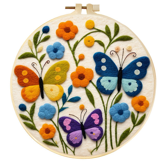Needle Felting Farfalle tra i Fiori