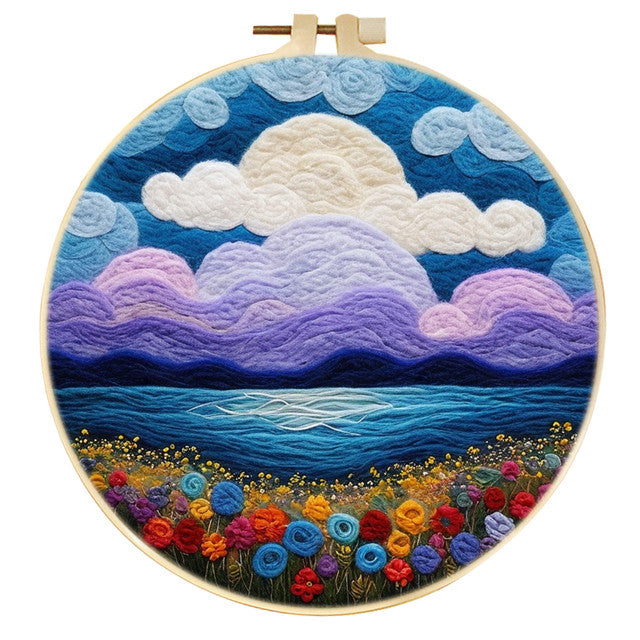 Needle Felting Cielo Blu e Viola
