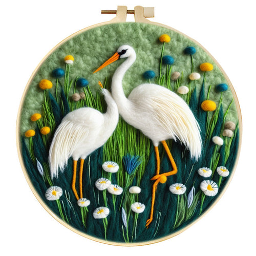 Needle Felting Cicogne in un Campo