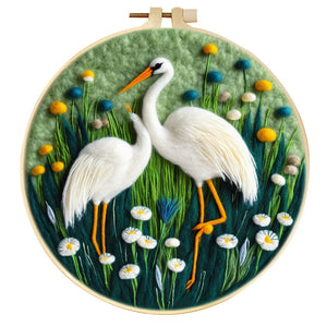 Needle Felting Cicogne in un Campo