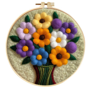 Needle Felting Margarite in un vaso