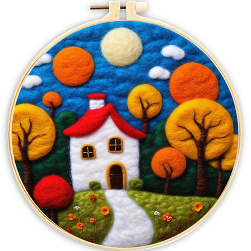 Needle Felting Casa tra gli Alberi