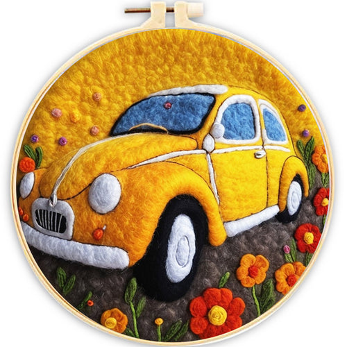 Needle Felting Auto Giallo