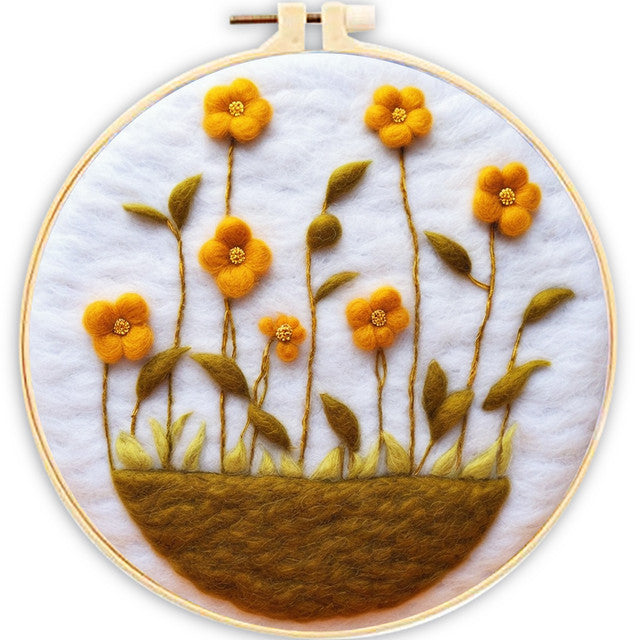 Needle Felting Fiori Gialli