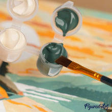 Carica l'immagine nel visualizzatore di Gallery, Mini Kit da Dipingere con i Numeri 20x20cm con cornice Ramo di Orchidea 1