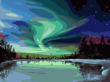 Carica l'immagine nel visualizzatore di Gallery, Dipingere con i numeri - Aurora boreale