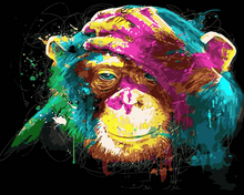 Carica l'immagine nel visualizzatore di Gallery, Dipingere con i numeri - Scimmia Multicolore