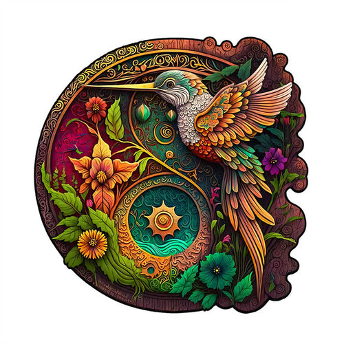 Puzzle 2D in legno - Colibrì Selvatico