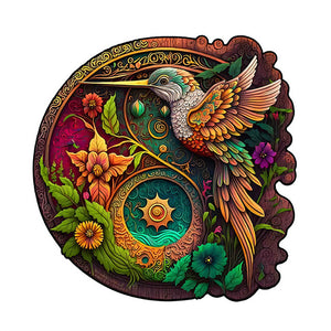 Puzzle 2D in legno - Colibrì Selvatico