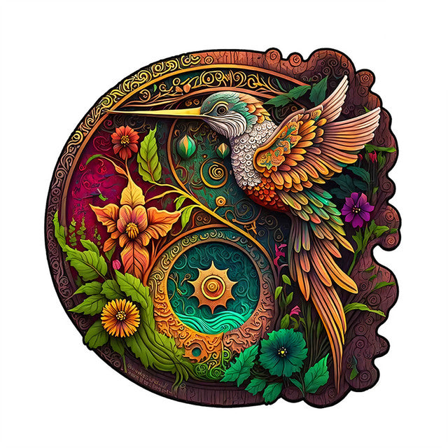 Puzzle 2D in legno - Colibrì Selvatico