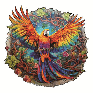 Puzzle 2D in legno - Pappagallo in Volo