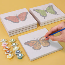 Carica l&#39;immagine nel visualizzatore di Gallery, Mini Set Dipingere con i numeri 15x15cm (6 pezzi) - Farfalla Colorata