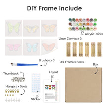 Carica l&#39;immagine nel visualizzatore di Gallery, Mini Set Dipingere con i numeri 15x15cm (6 pezzi) - Farfalla Colorata