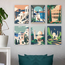 Carica l&#39;immagine nel visualizzatore di Gallery, Mini Set Dipingere con i numeri 15x20cm (6 pezzi) - Sogni Mediterranei