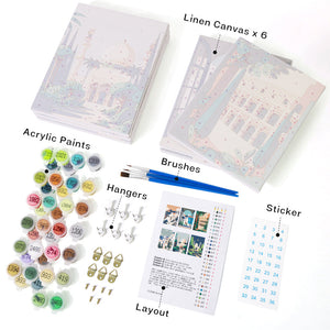 Mini Set Dipingere con i numeri 15x20cm (6 pezzi) - Sogni Mediterranei