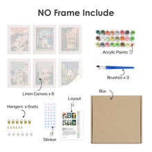 Carica l&#39;immagine nel visualizzatore di Gallery, Mini Set Dipingere con i numeri 15x20cm (6 pezzi) - Sogni Mediterranei