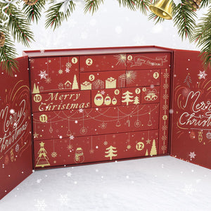Dipingere con i Numeri Calendario dell'Avvento 2025 - Buon Natale (Rosso - 12 scatole)