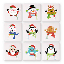 Carica l&#39;immagine nel visualizzatore di Gallery, Mini Dipingere con i numeri 15x15cm (9 pezzi) - Personaggi Carini di Natale