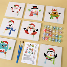 Carica l&#39;immagine nel visualizzatore di Gallery, Mini Set Dipingere con i numeri 15x15cm (9 pezzi) - Personaggi Carini di Natale