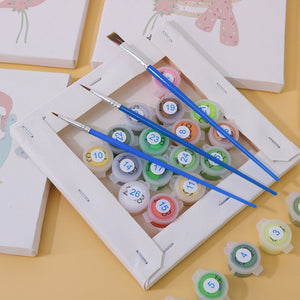 Mini Set Dipingere con i numeri 15x15cm (9 pezzi) - Personaggi Carini di Natale