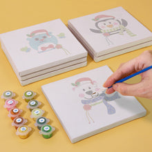 Carica l&#39;immagine nel visualizzatore di Gallery, Mini Set Dipingere con i numeri 15x15cm (9 pezzi) - Personaggi Carini di Natale