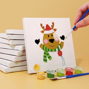 Mini Set Dipingere con i numeri 15x15cm (9 pezzi) - Personaggi Carini di Natale