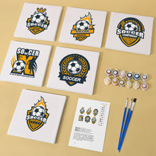 Carica l&#39;immagine nel visualizzatore di Gallery, Mini Set Dipingere con i numeri 15x15cm (6 pezzi) - Logo di Calcio