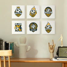 Carica l&#39;immagine nel visualizzatore di Gallery, Mini Set Dipingere con i numeri 15x15cm (6 pezzi) - Logo di Calcio