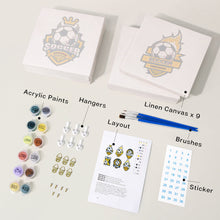 Carica l&#39;immagine nel visualizzatore di Gallery, Mini Set Dipingere con i numeri 15x15cm (6 pezzi) - Logo di Calcio