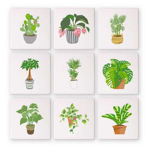Mini Dipingere con i numeri 15x15cm (9 pezzi) - Arte Vegetale Moderna