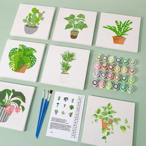Mini Set Dipingere con i numeri 15x15cm (9 pezzi) - Piante