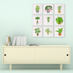 Mini Set Dipingere con i numeri 15x15cm (9 pezzi) - Piante
