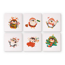 Carica l&#39;immagine nel visualizzatore di Gallery, Mini Dipingere con i numeri 15x15cm (6 pezzi) - Pinguino Invernale di Natale