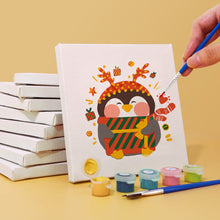 Carica l&#39;immagine nel visualizzatore di Gallery, Mini Set Dipingere con i numeri 15x15cm (6 pezzi) - Pinguino di Natale