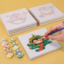 Carica l&#39;immagine nel visualizzatore di Gallery, Mini Set Dipingere con i numeri 15x15cm (6 pezzi) - Pinguino di Natale